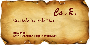 Csikós Réka névjegykártya
